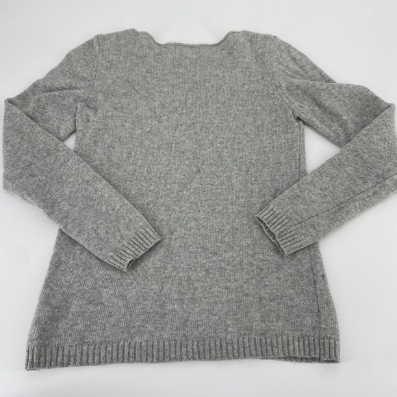 Benedetta B top women's small gray merino wool cashmere dot long sleeve - Picture 2 of 7
